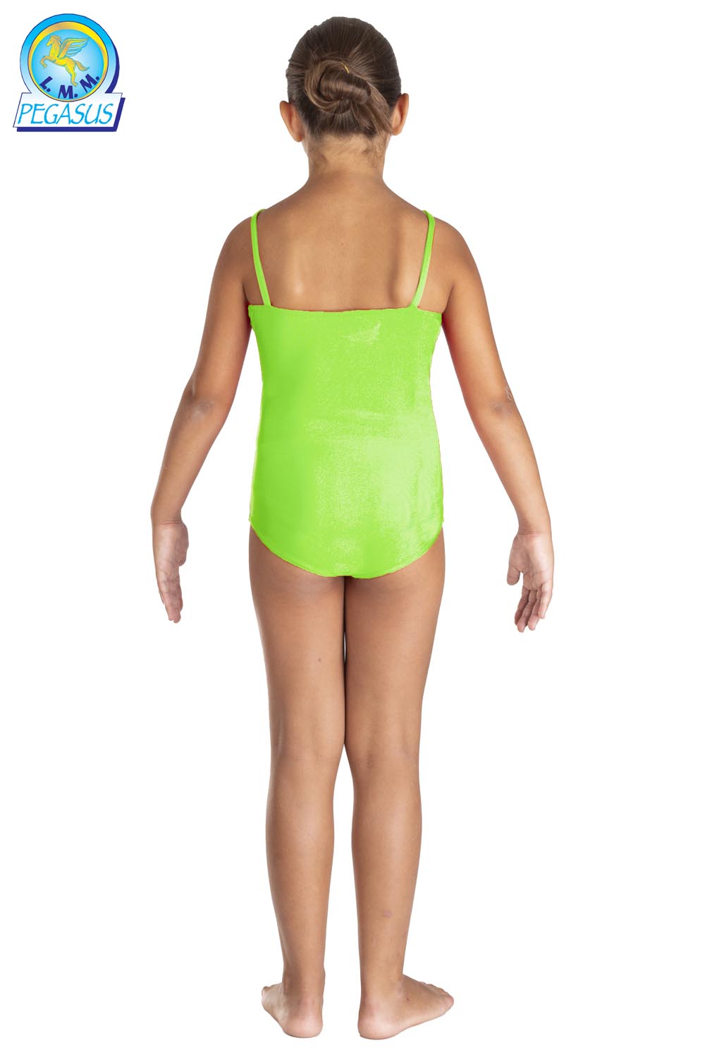BODY LYCRA SPALLINE TINTA UNITA VERDE MELA BAMBINA